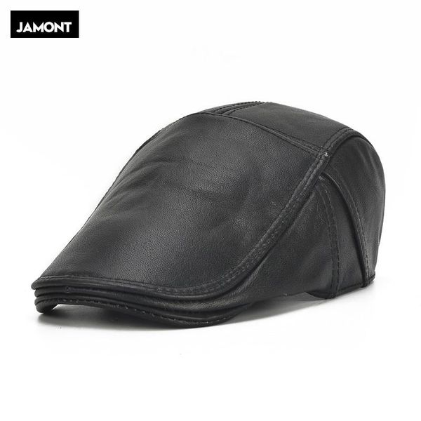 

berets 2021 men real genuine leather baseball cap brand casual r autumn winter cowhide, Blue;gray