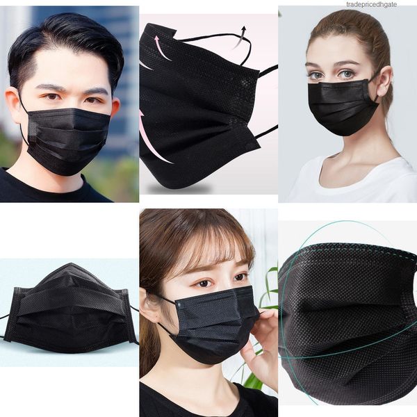 

3 black 7339044 fast shipping stock layer face masks kn 95 mouth anti pm2.5 disposable sheet mask safety
