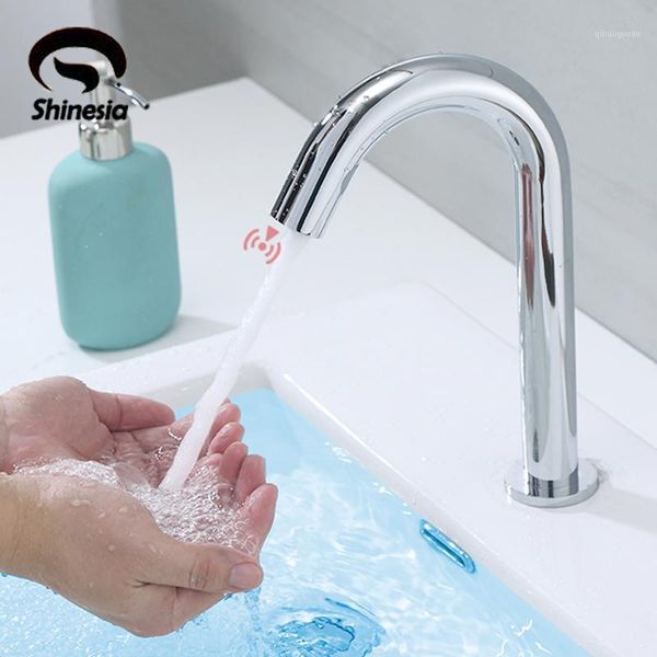 

shinesiachrome infrared sensor basin sink faucet touchless automatic touch water saving sensor deck mount sense mixer tap1