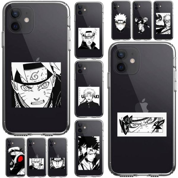 

naruto - vip case 5, 6, 7, 8, 11, 12 plus, xr, x, xs, se2020, 11 / 12pro maximum, transparent, black and white
