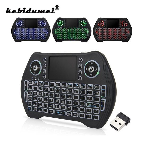 

kebidumei russian english 3 colors backlit 2.4ghz wireless mt10 keyboard touchpad for android tv box air mouse