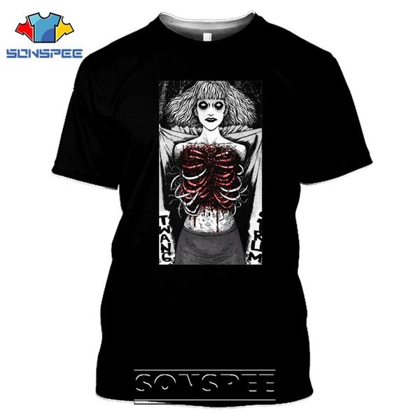 

junji ito horror anime japanese men 3d print shirts horror funny kawaii men clothing