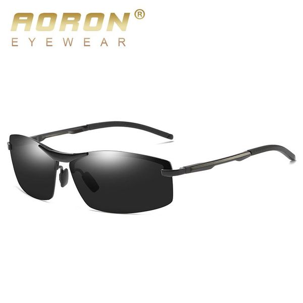 

sunglasses aoron aluminum legs men sports rectangle sun glasses mens polarized uv400 eyewear 557, White;black