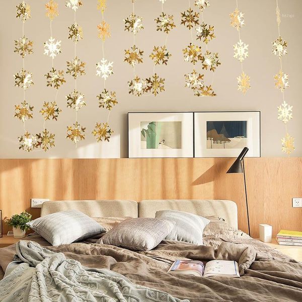 

christmas decorations 4meters mini snowflake garland bunting paper banner wall hanging decoration wedding ornaments party decor supplies1