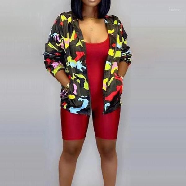 

autumn winter long sleeve casual coat with pocket hooded camouflage print women zipper hoodies streetwear female jacket bomber1, Tan;black