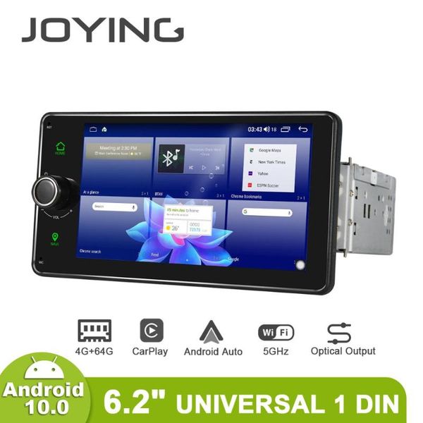 

joying car radio 1din 6.2"android 10 4gb 64gb autoradio universal head unit tape recorder multimedia player carplay 4g wifi dvr car dvd