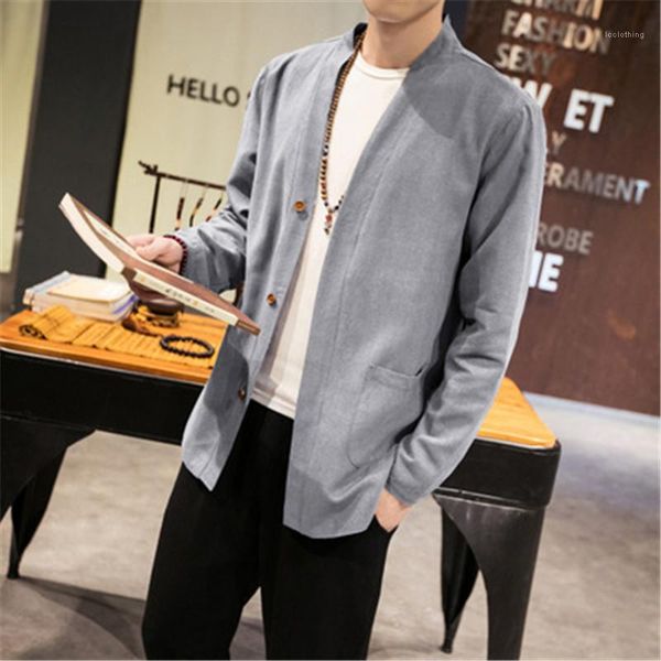 

tshirt coat man plus size casual shirt summer fashion cardigan thin long sleeve loose shirt clothing designer male chinese style, White;black