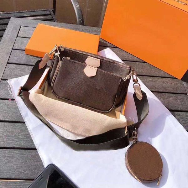 

2021 shoulder bag 919 designer leather shoulder bag chain diagonal bag fashion three-piece wallet multicolor shoulder strap