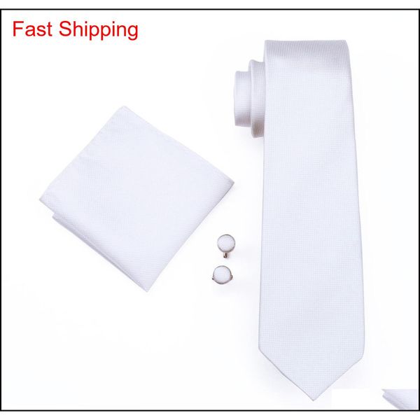 

white neck tie set pocket square cufflinks jacquard woven business formal work necktie set mens fashion qylmso new_dhbest, Black;blue