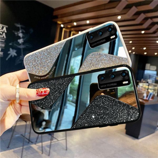 

роскошные силикон блеск зеркало телефона чехол для huawei p40pro p40 p30pro p30 mate 30pro 30 ультратонкий cute красочные мягкая обложка sqc