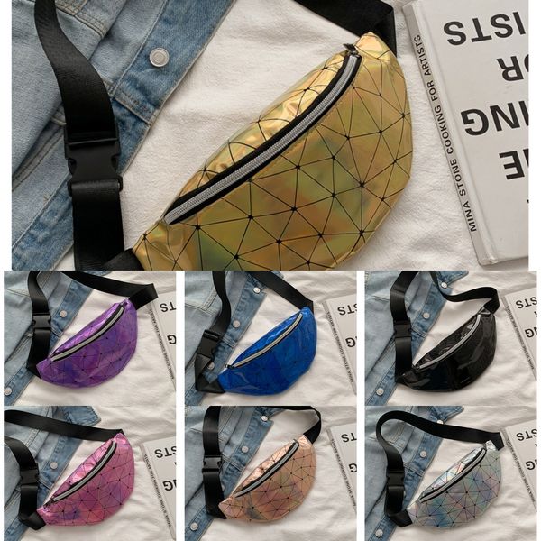 

2020 new summer women's rhombic laser shoulder mobile phone shoulder running korean style fashion crossbody chest bag mobile phone runn