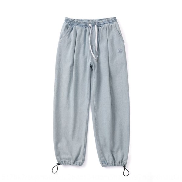 

elastic and jeans waist jeans men's loose straight tube harem pants men's spring 2020 new korean fashion trend pants men e6iqm, Blue