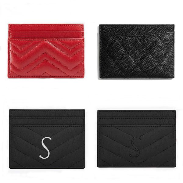 

of famous fashion brand women's card holders purse sells classic card bag leather designer wallet with serial number, Red;black