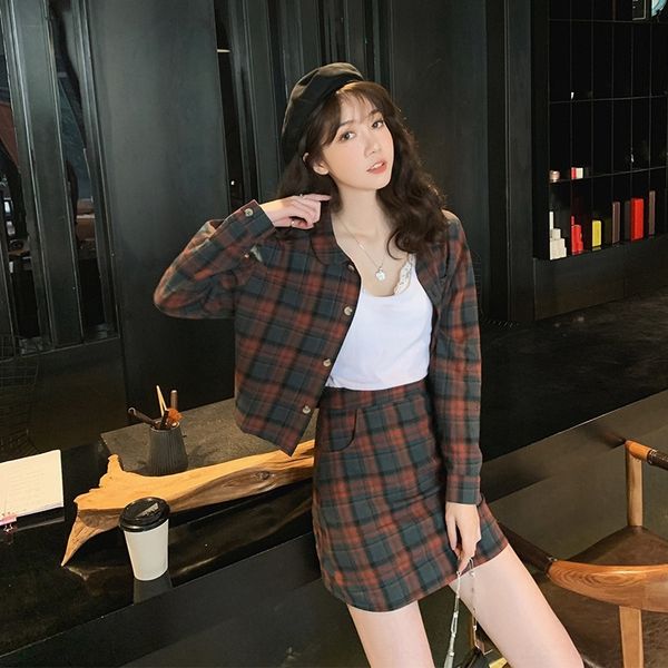 

0hndv wind and waves casual fashion plaid suit women's summer 2020 new western two-piece wind and two-pieceage-reducing style set casua, Gray