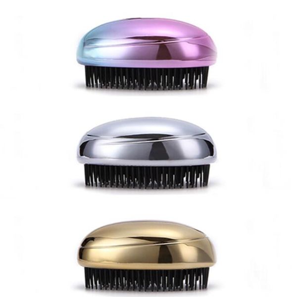 

detangle hair brush rainbow head massage shampoo brush comfortable hair washing comb body bath spa slimming massage brushes, Silver
