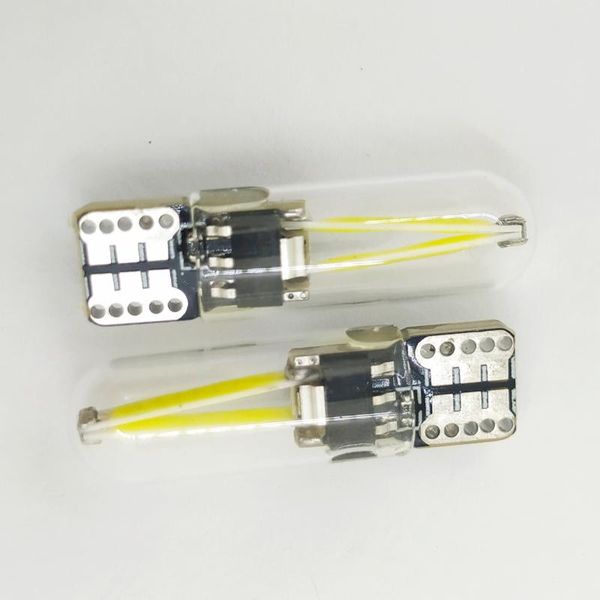 

20pcs w5w led t10 cob glass car light led filament light auto automobiles reading dome bulb lamp car styling 12v