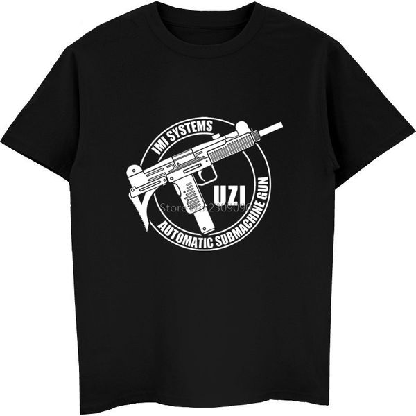 

sport uzi submachine print t-shirt men cotton short sleeve t shirt casual male hip hop tees harajuku streetwear fitness shirt