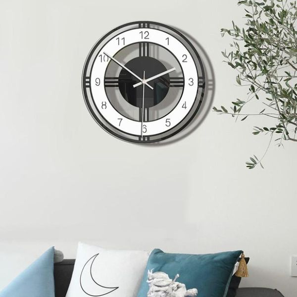 

28x28cm simple retro mute wall clock wall home decoration hanging ornament acrylic digital clock