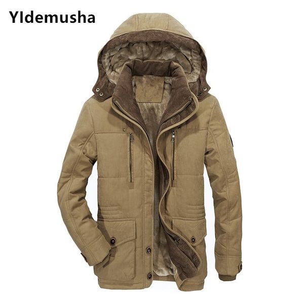 

2020 new winter -20°c jacket men parka thicken coat fleece warm windbreaker men hooded collar removable fleece liner parkas coat, Black