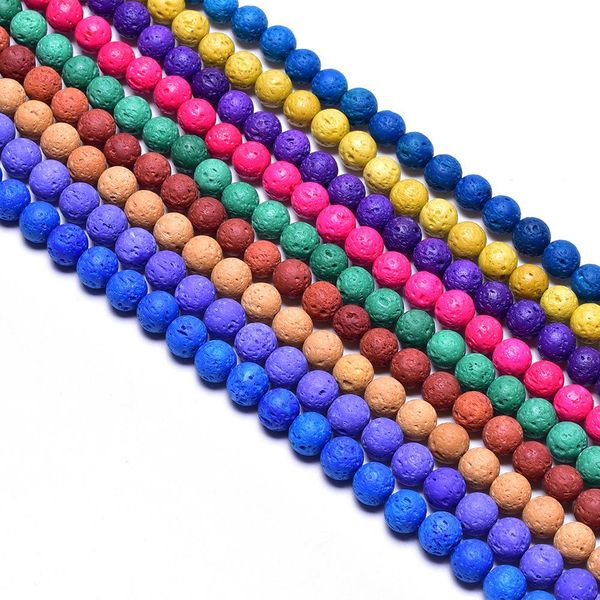 

1strand lot natural stone beads white black rock lava beads 6 8 10 12 mm round loose spacer bead for diy jewelry h jllucs