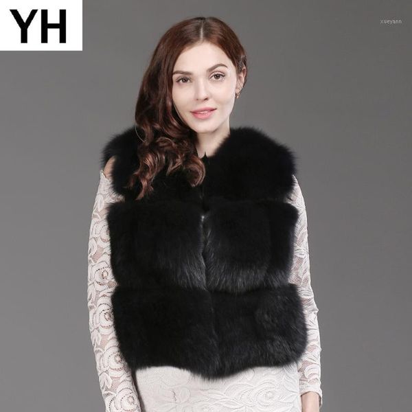 

women fashion real fur vest 100% natural soft fur waistcoat 2019 new winter autumn warm lady short genuine gilet1, Black