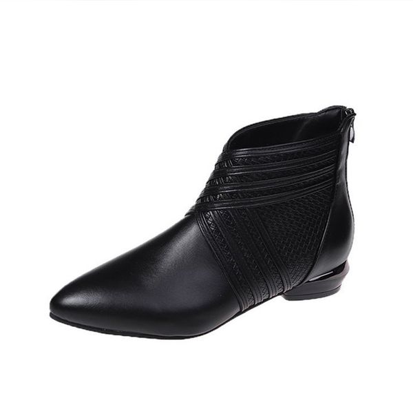 

2021 new women ankle boots ladies waterproof designer toe luxury pointed short shoes fashion pu leather 1 s1vd, Black