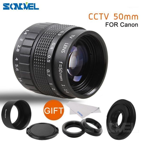 

other cctv cameras 50mm f1.4 tv movie lens + c mount macro ring metal hood for canon eos m m2 m3 m5 m6 m10 mirrorless camera1