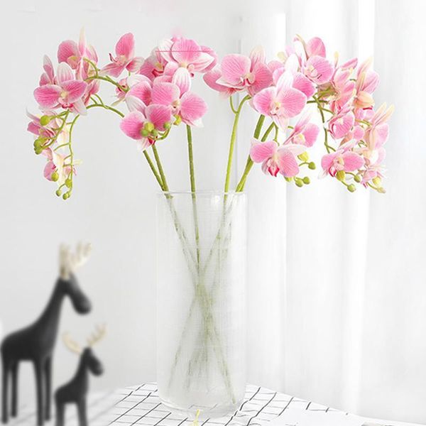 

3d small butterfly orchid artificial flowers 7 heads/bundle 6 colorshome wall wedding decoration artificial phalaenopsis kgh00321