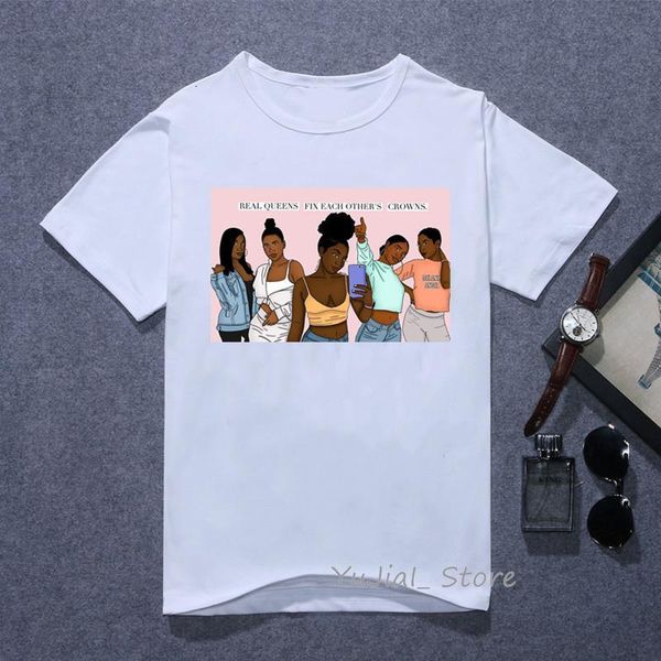 

vogue black girl magic t shirt women kawaii queen friends tshirt femme melanin shirt gothic female hip hop white t-shirt