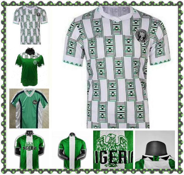 

1998 OKOCHA retro soccer jersey 98 KANU OLISEH Finidi YEKINI BABANGIDA WEST Africa national team classic football shirt, Black;yellow