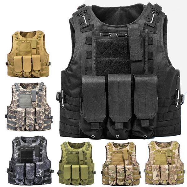 

hunting jackets tactical vest nylon for molle combat assault plate carrier cs outdoor clothing xa81y1, Camo;black