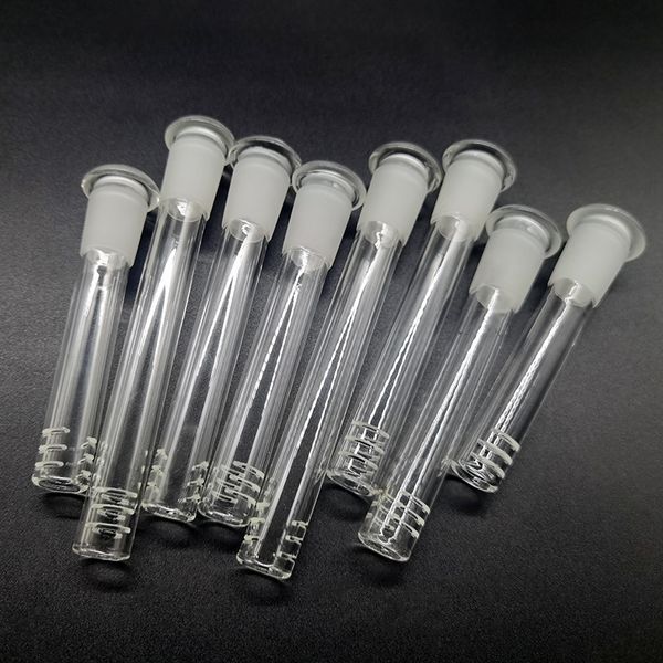 Glas-Downstem für Wasserpfeifen-Wasserpfeifen Bong-Becher-Diffusor-Reduzierstück 14 mm 18 mm männlich-weibliches Gelenk Lo Pro 2,5 Zoll bis 6,0 Zoll Downstem mit 6 Schnitten Bongs Dab Rig-Adapter