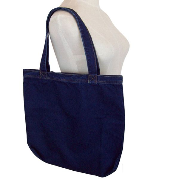

women shoulder large-capacity environmentally friendly shopping bag fashion casual denim bag cool square