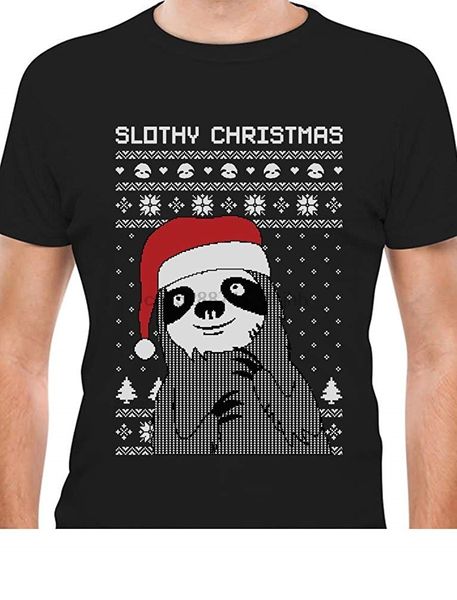 

2018 new men t shirt slothy christmas ugly christmas sweater sloth t-shirt o-neck tee sport hooded sweatshirt hoodie
