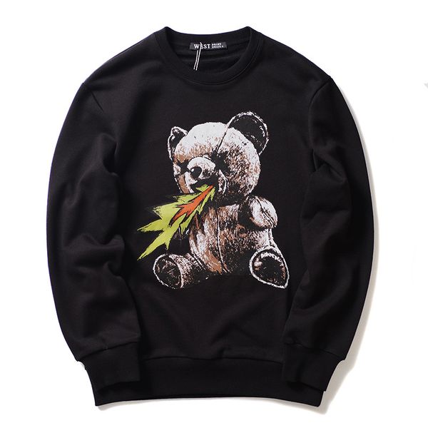 

2020 autumn new creative men's & women's sweater hip-hop fashion animal print round neck pullover couple sweater size s-xl, Black