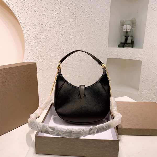 

2021 classic chain flap ladies shoulder bag leather luxury satchel underarm designer handbag large capacity 25cm sacoche messenger wallet cr