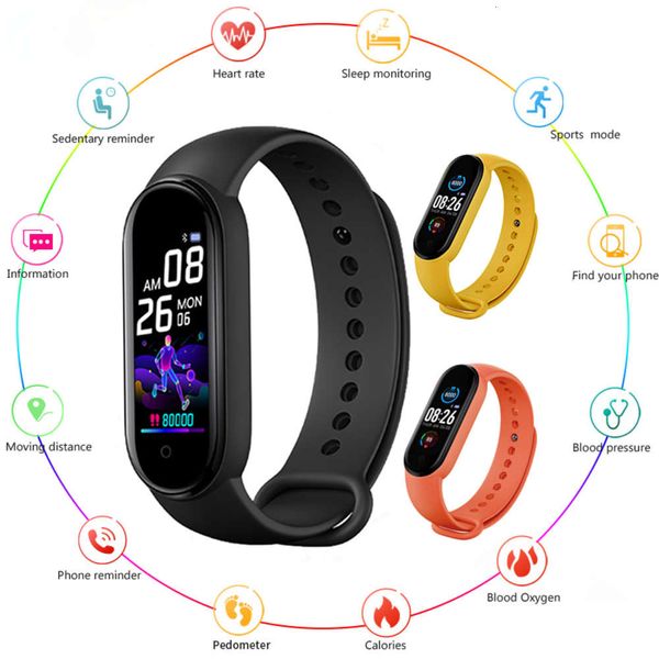 

m5 wristband, bluetooth smart sports watch, pedometer, heart rate and blood prsure monitor