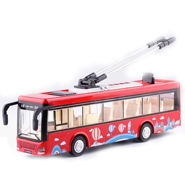

kids toys alloy sightseeing model 1/32 trolley diecast tram bus vehicles car toy with light & sound collections