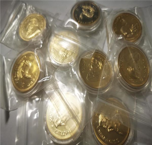 

подарок сувенирная южная африка бесплатные золотые розничные монеты krugerrand 32.6 * 2,8 мм 2 шт. / лот коллекция clad 24k металлическая до