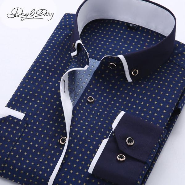 

wholesale- men shirt long sleeved fashion assorted printing casual shirt men turn-down collar dress camisas 11 options ds-0261, White;black