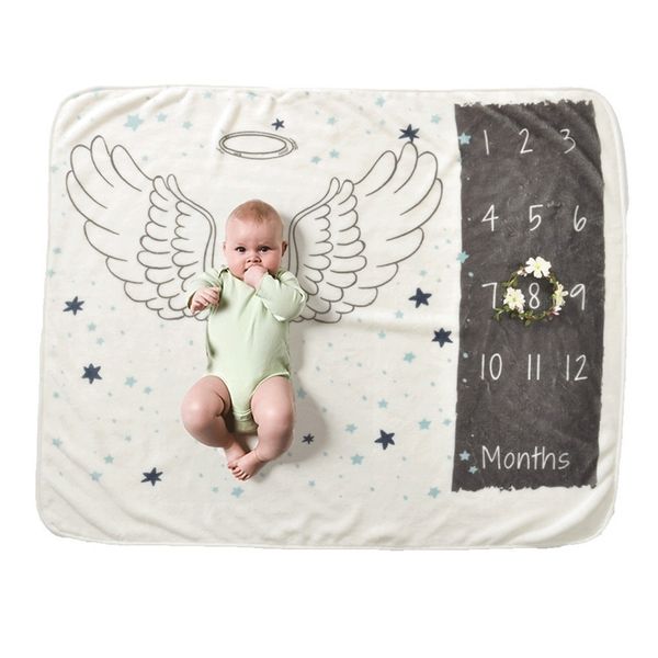 

70x102cm newborn baby blanket pgraphy props monthly souvenir milestone background infant baby flannel bedding wraps blanket y201009