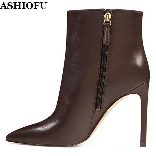 

ashiofu new handmade ladies high heel boots simple style party prom ankle booties big size evening club fashion boots1, Black