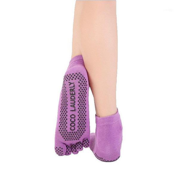 

sports socks breathable anti-slip fitness gloves suit cotton ankle toe five women fingerless yoga female five-finger yoga1, Black