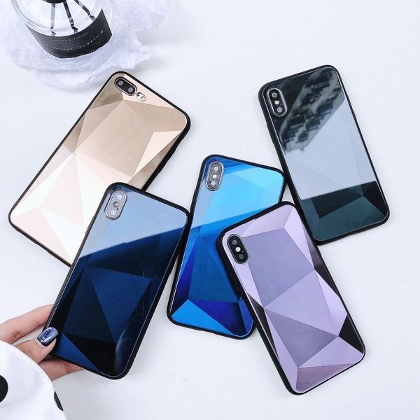 

6 6s 6p 6sp 7 7p diamond mirror glass luxury fashion injection mobile phone case for iphone 8 8p x