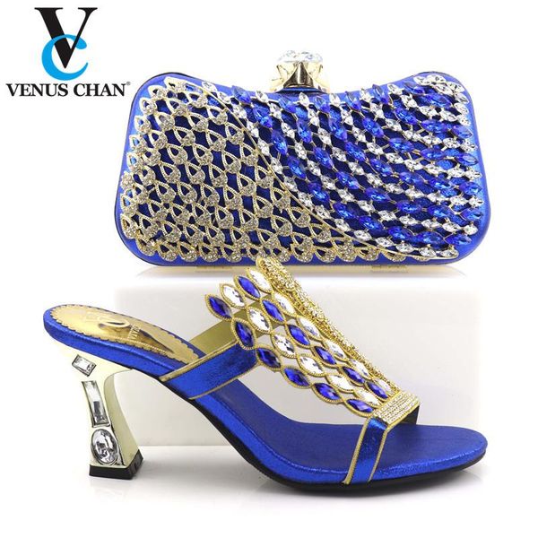 

new italian elegant blue color shoes and bag to match set italian high heels party shoes and bag set for wedding, Black