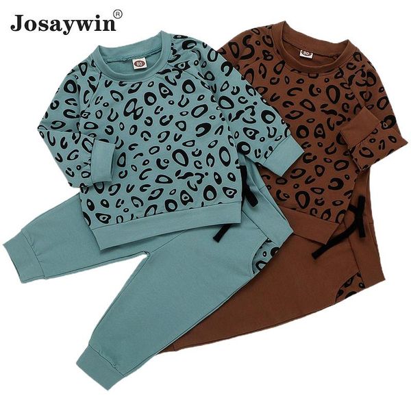 

clothing sets baby clothes children suits kids girl winter warm 2 pieces pants leopard thick toddler autumn born boys set, White