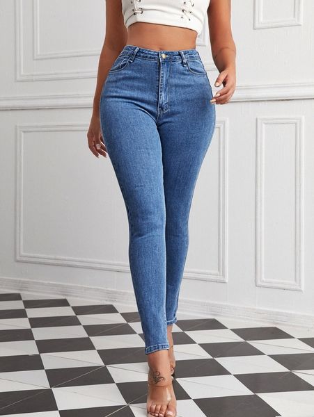 

highest-rise high stretch skinny jeans x9yj#, Blue
