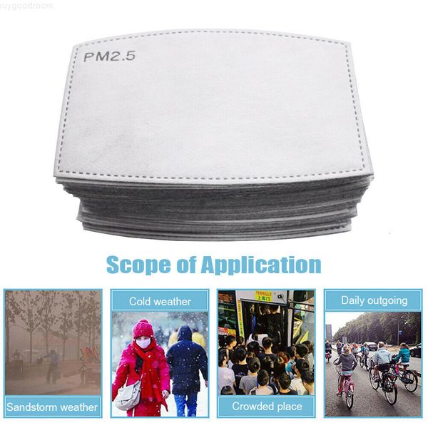 

100 pcs anti pm2.5 activated carbon mask filter 5-layer safety masks insert breathing mouth mask filters for haze allergies pollen