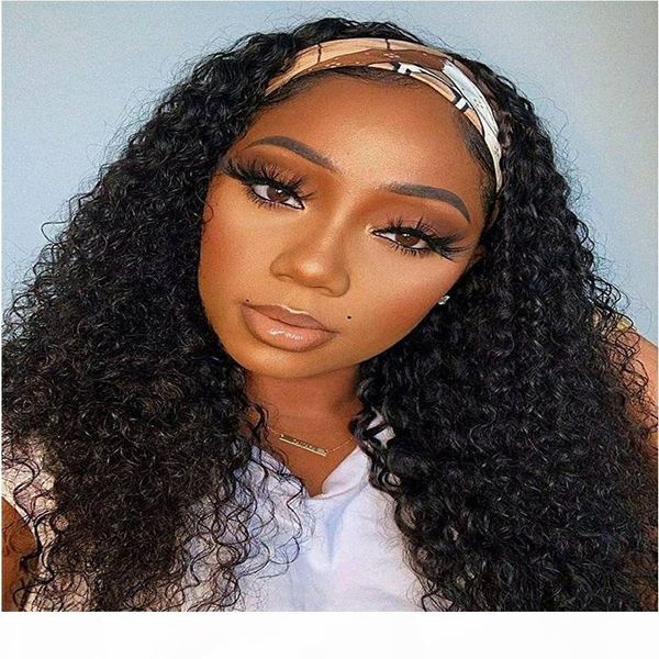 

150 density headband wig human hair wigs glueless brazilian wigs remy hair water wave human hair wigs, Black;brown