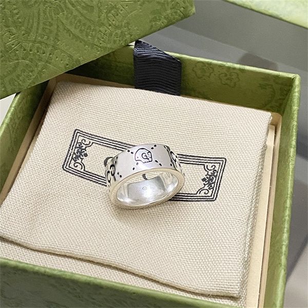 

s925 silver elf skull ring old couple ring